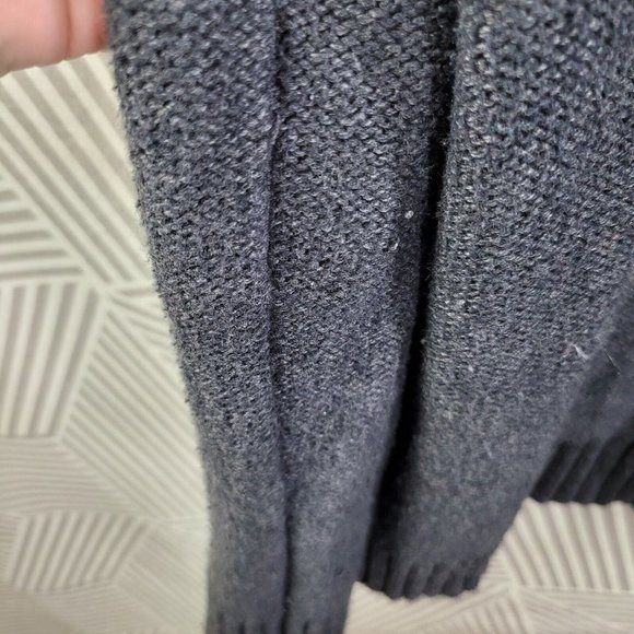 Eddie Bauer size Medium Cardigan Sweater Zip Cable Knit Chunky gray grey zip up - Picture 4 of 6